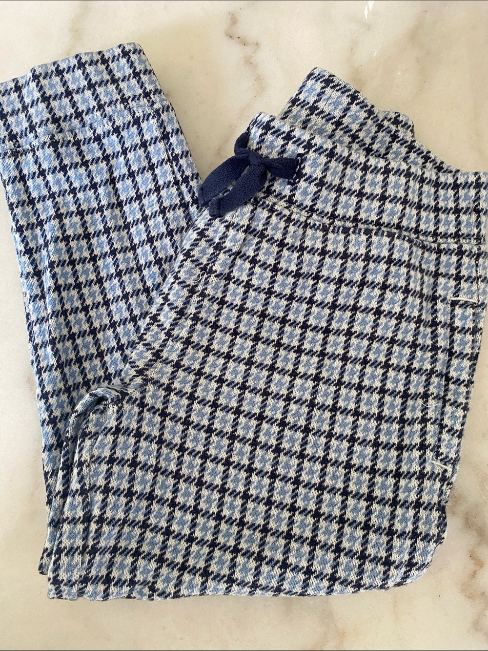 Janie and Jack Blue Houndstooth Knit Joggers